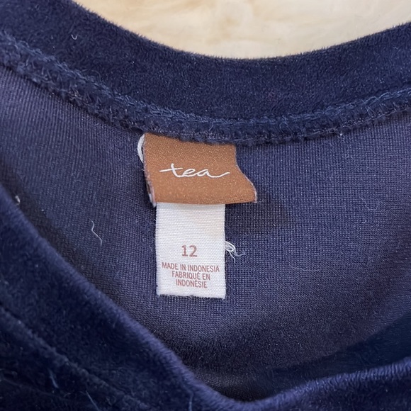Like New Tea Collection Girl Ruffle Velour Navy Blue Tonic / Dress, size: 12 - Picture 5 of 6